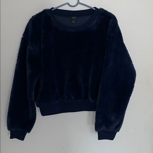 Blue Faux Fur Sweater - Never Worn